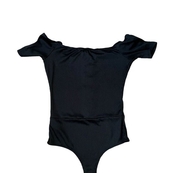 SJL Apparel Black Ribbed Bodysuit Sz. L - Picture 4 of 4